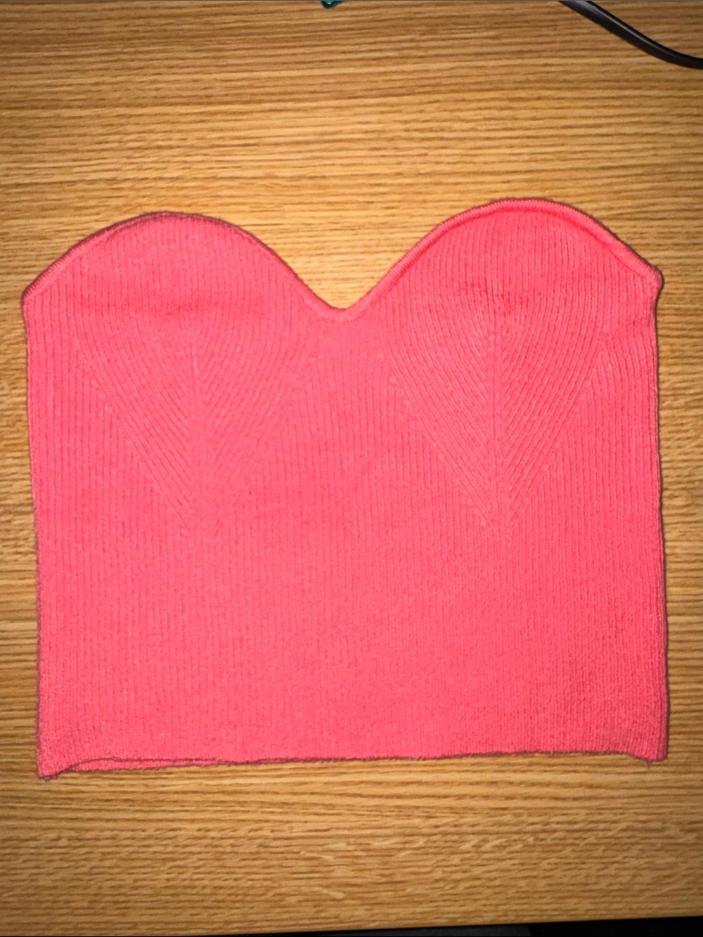 Double Zero Pink Ribbed Strapless Tube Top